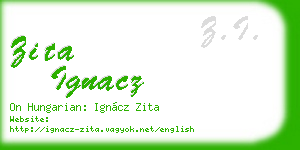 zita ignacz business card